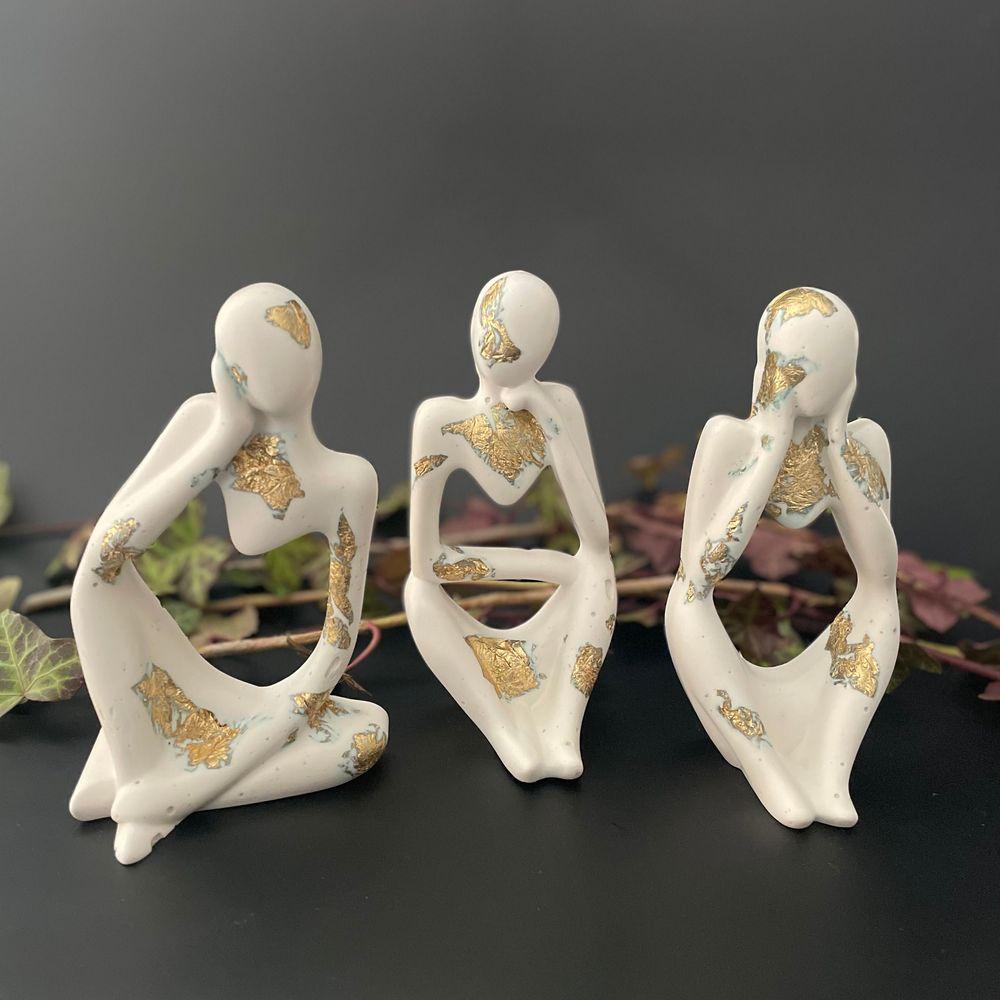 Figurer, hvid/guld
