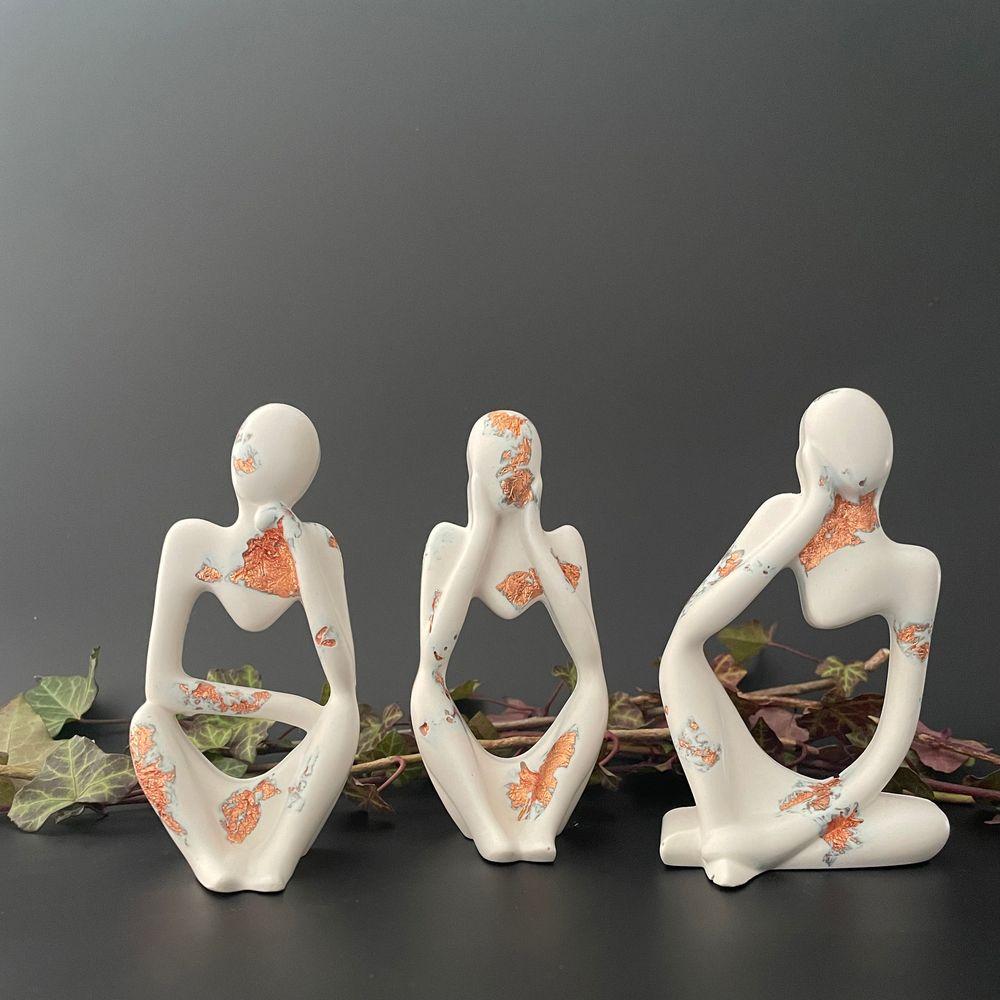 Figurer, hvid/kobber