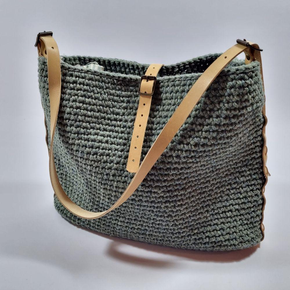 Merle skuldertaske – støvet blågrøn